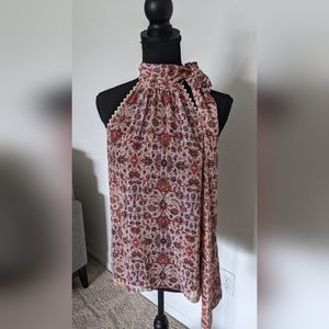 NWOT Sachin & Babi Tie Neck Floral Top, size XS